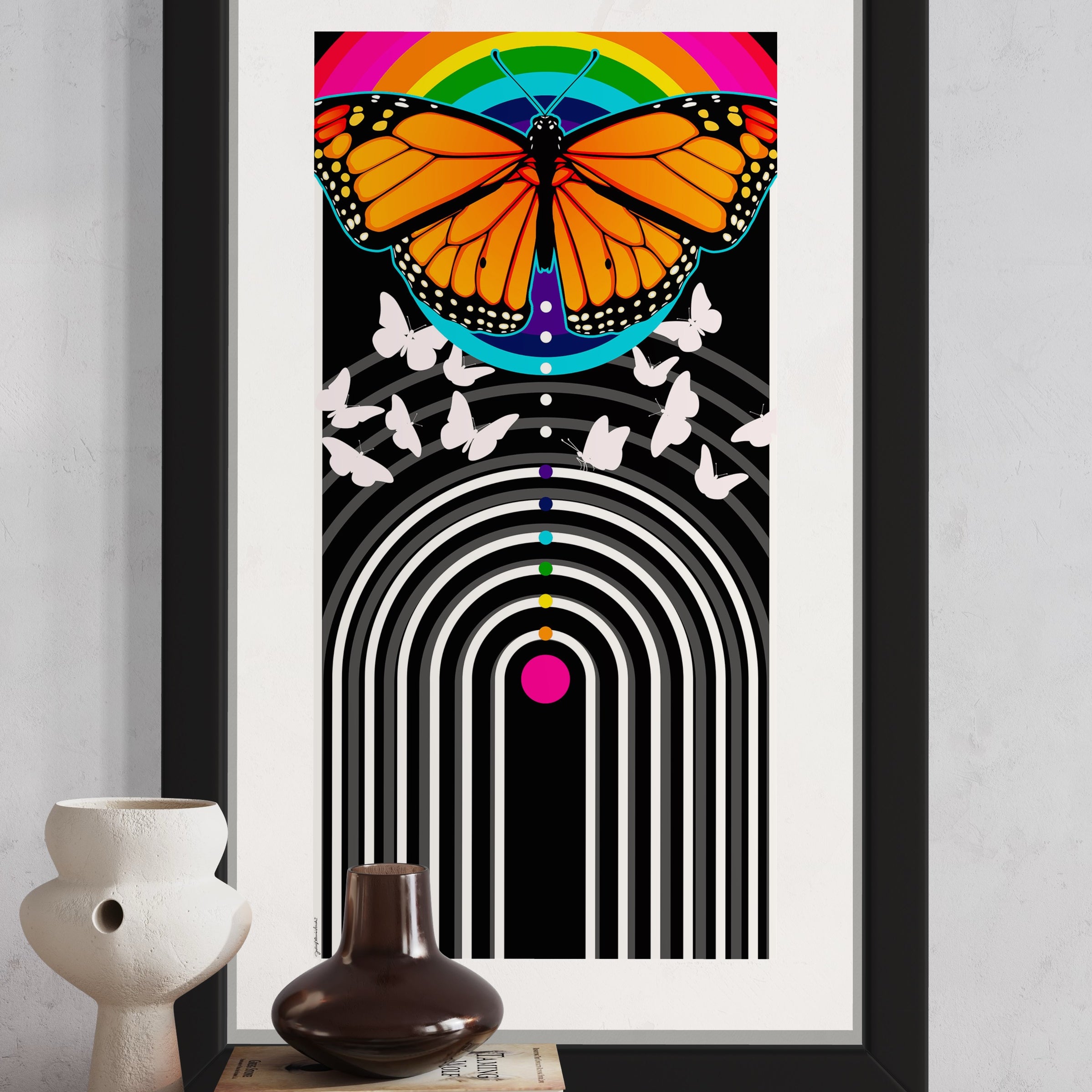 Ascension - Front view of fine art print in contemporary black frame