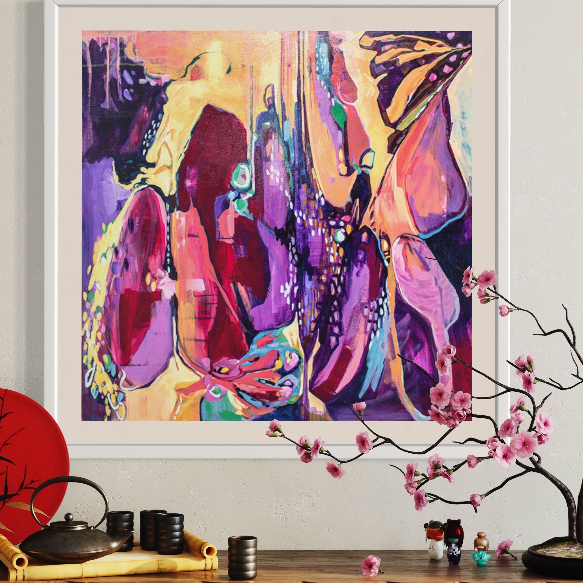 Chrysalis Law of Acceptance fine art print front view close up in white frame