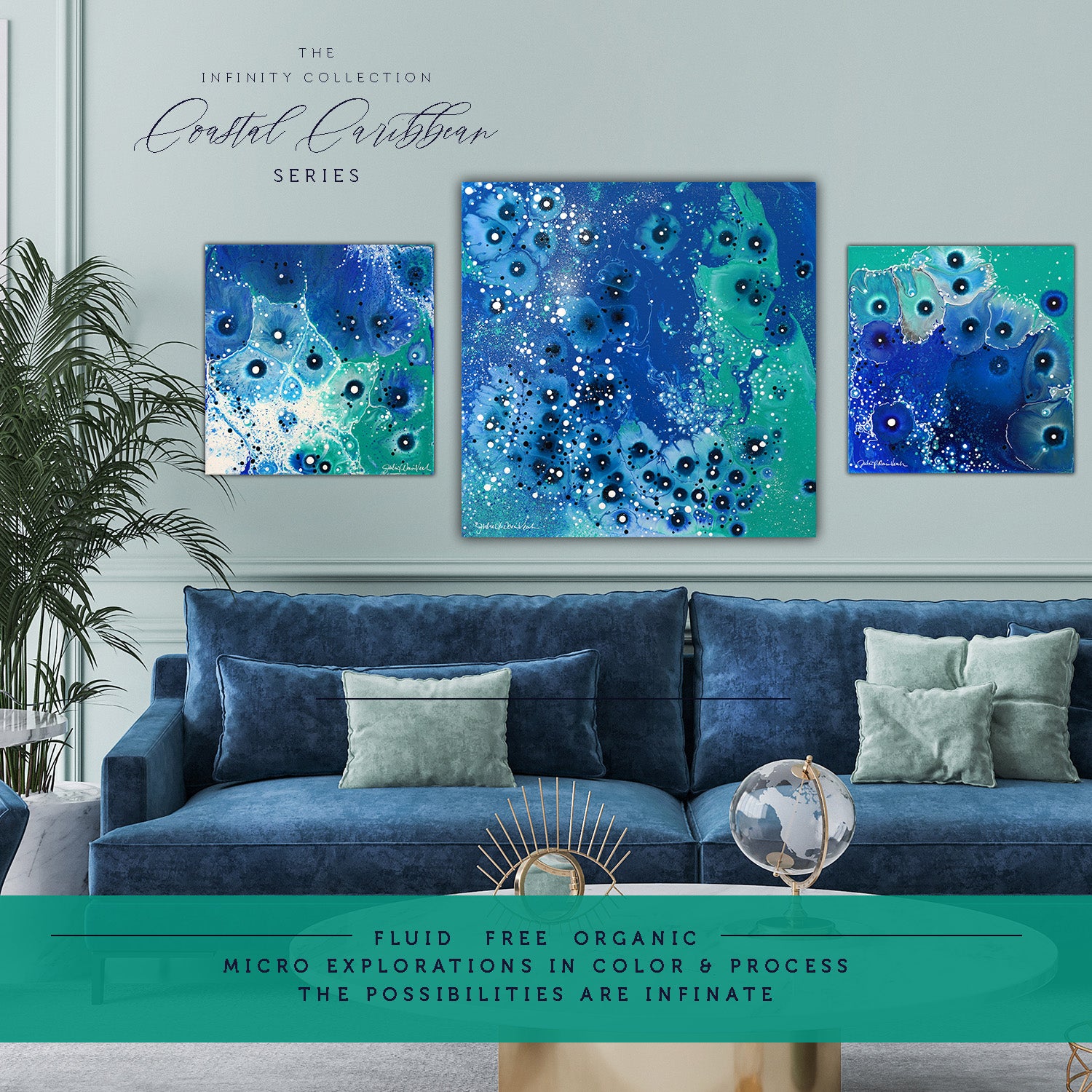 The Infinity Collection - Coastal Caribbean Series - original paintings on canvas by Julie Davis
