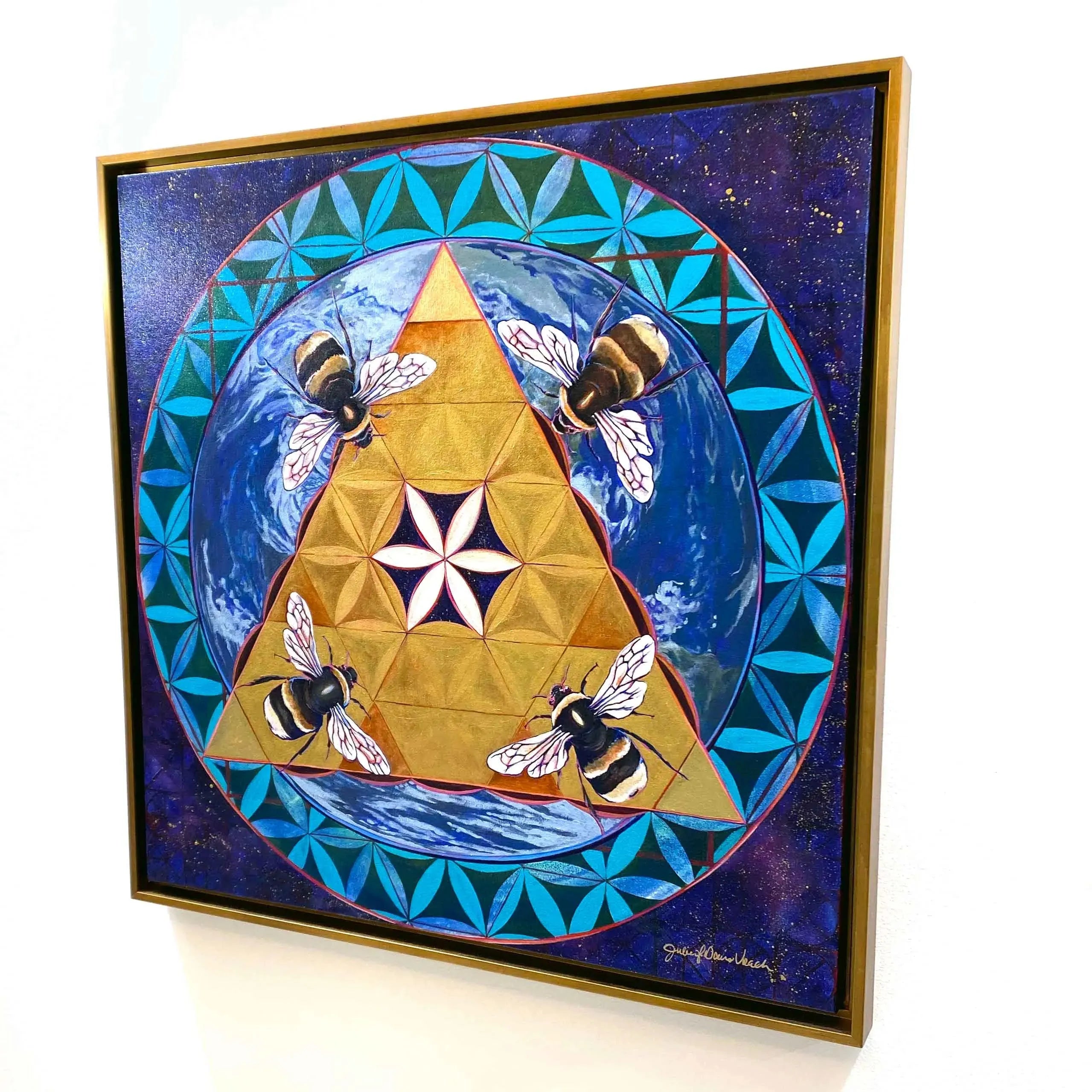 Left side view of "Collective Consciousness" original painting by Julie Davis.