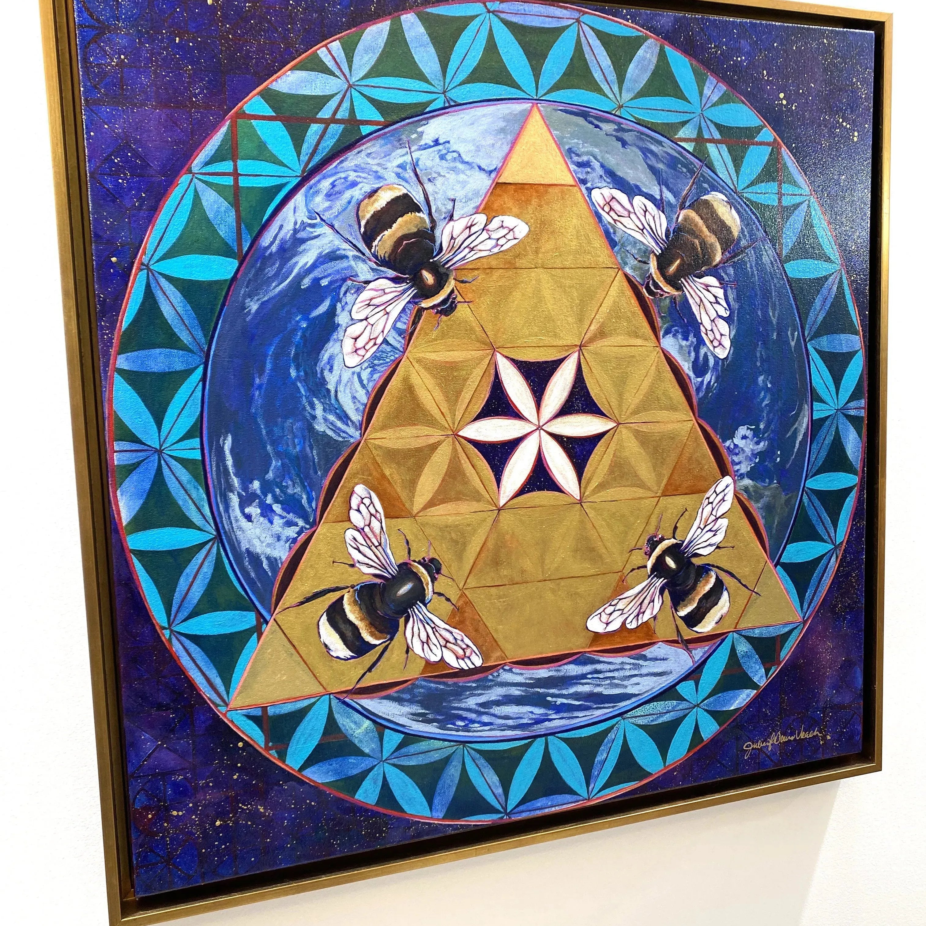 Side View of "Collective Consciousness" original painting by Julie Davis.