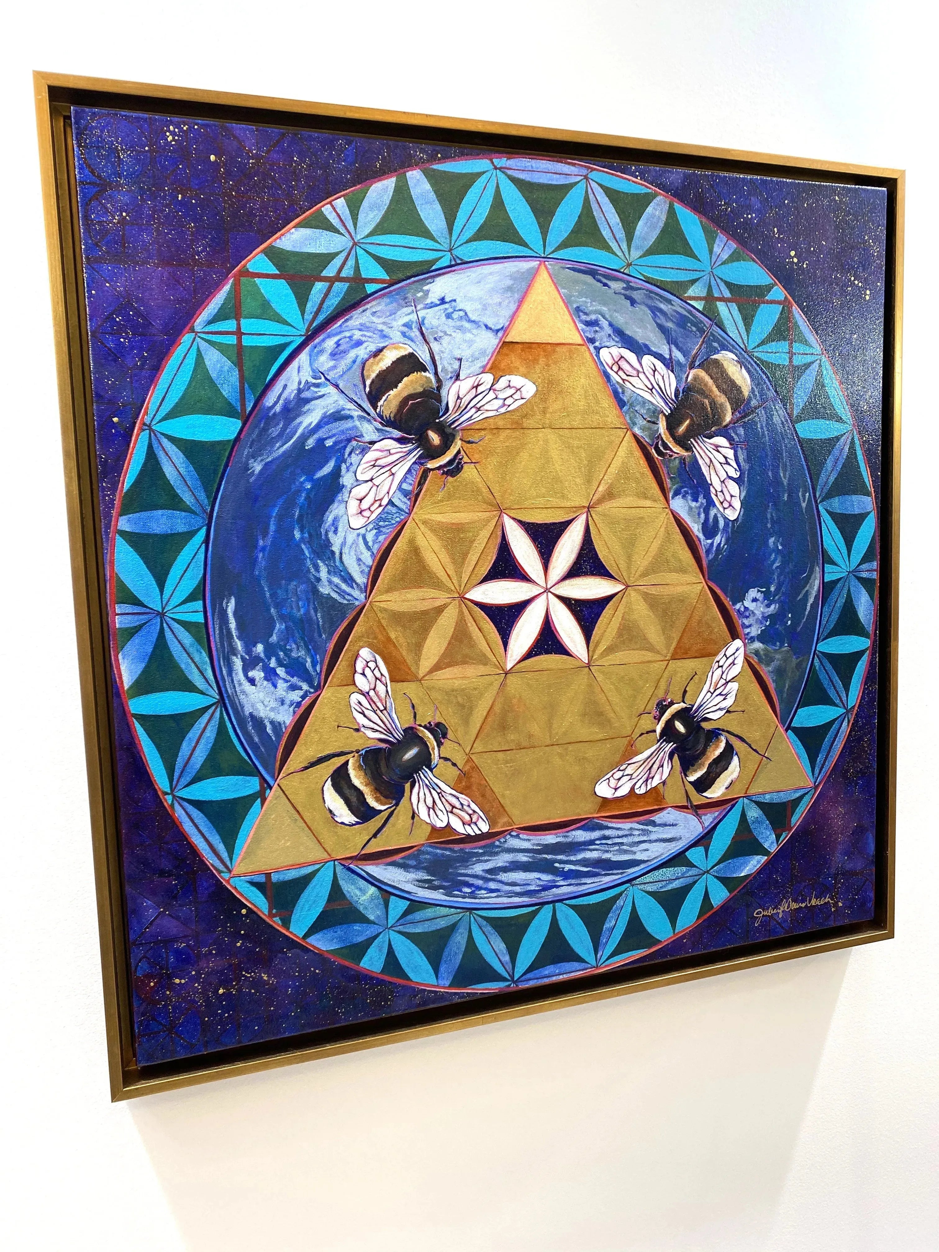 Side View of "Collective Consciousness" original painting by Julie Davis.