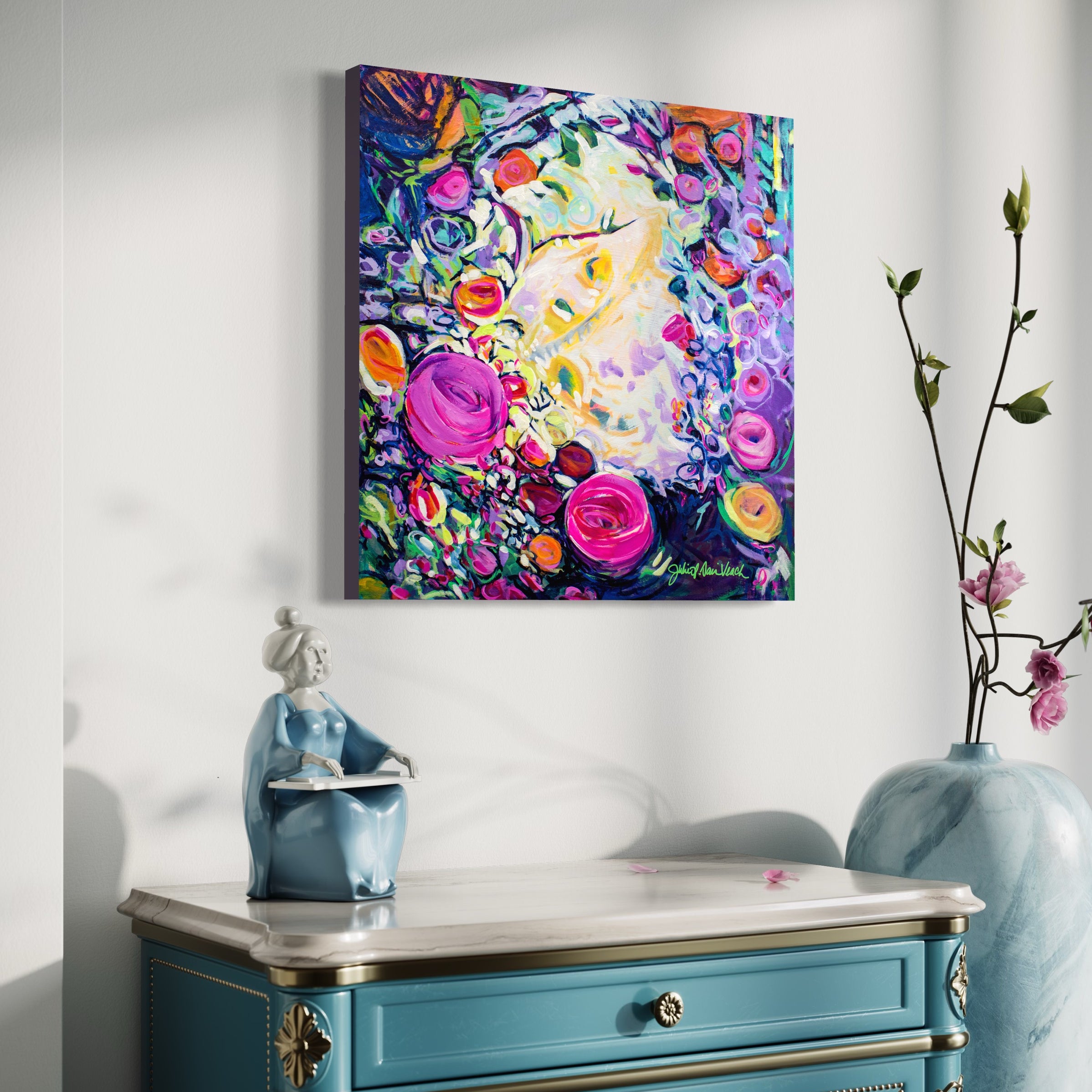 awakening fine art print by julie davis featuring expressive color and contemporary abstract design
