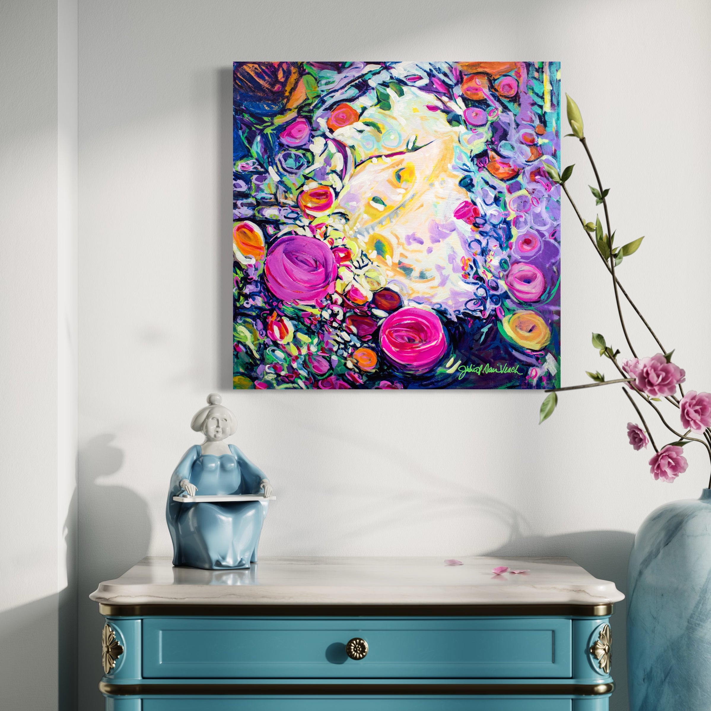 awakening fine art print by julie davis featuring expressive color and contemporary abstract design