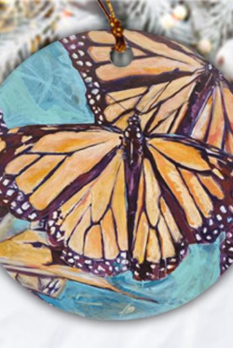 Porcelain Ornament Monarch Butterflies TTF