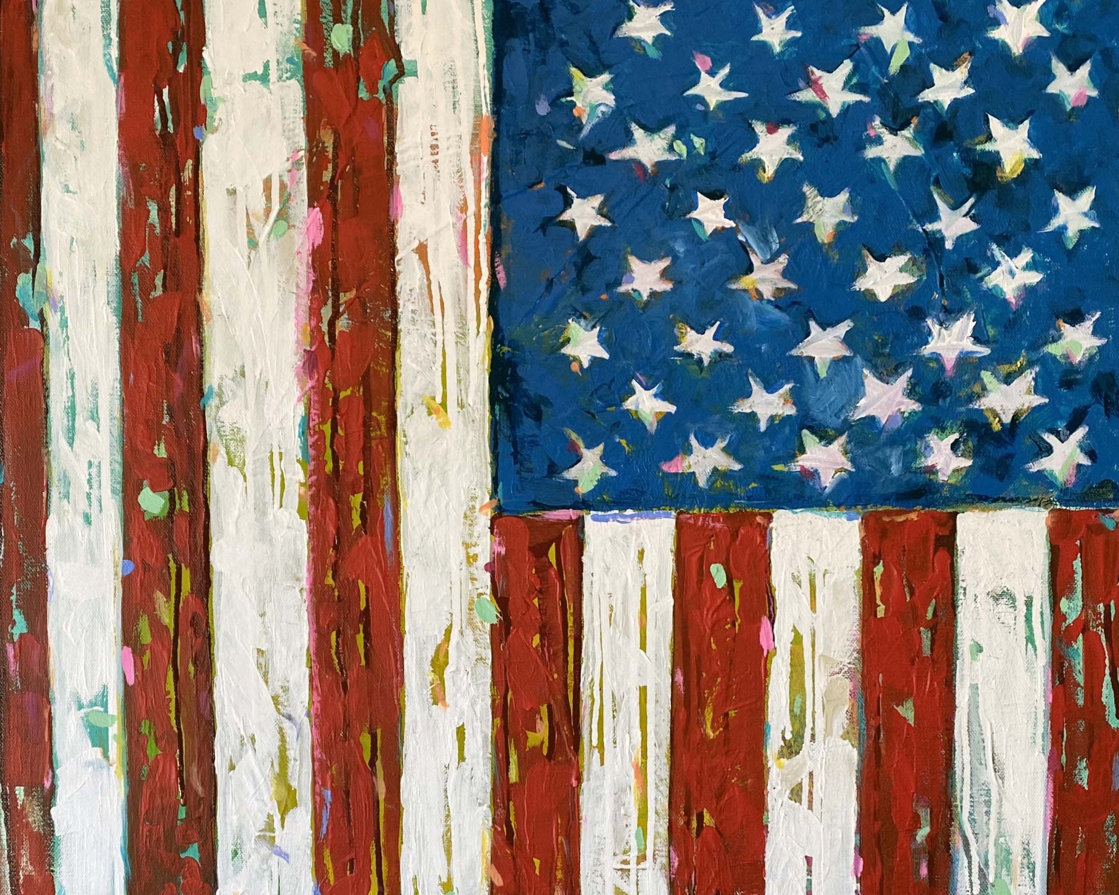 American Confetti Original Painting by Julie Davis