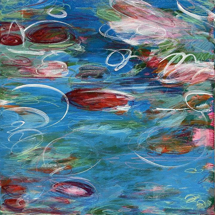 "Monet Monday" Dyptich Set 16x20" Originals on Canvas by artist Julie A. Davis Veach - one of two paintings