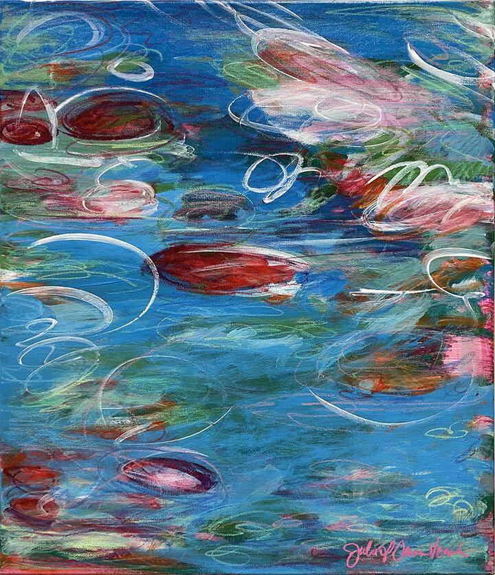 "Monet Monday" Dyptich Set 16x20" Originals on Canvas by artist Julie A. Davis Veach - one of two paintings