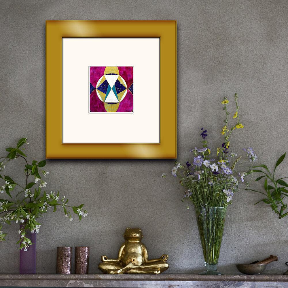 "Sacred Reflection" original sacred geometry painting by Julie Davis