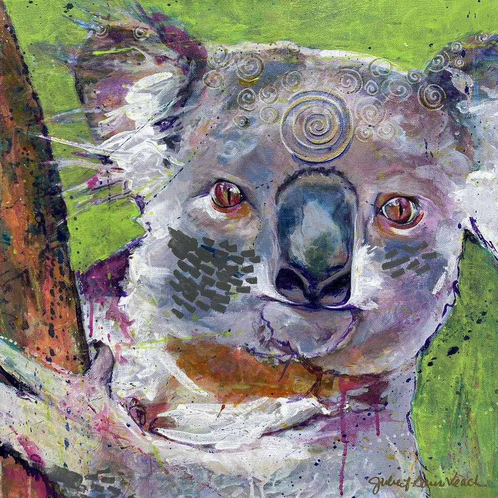 Voice of the Koala original painting on canvas by Julie Davis