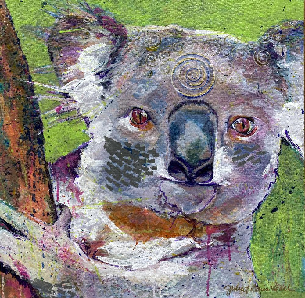 Voice of the Koala original painting on canvas by Julie Davis