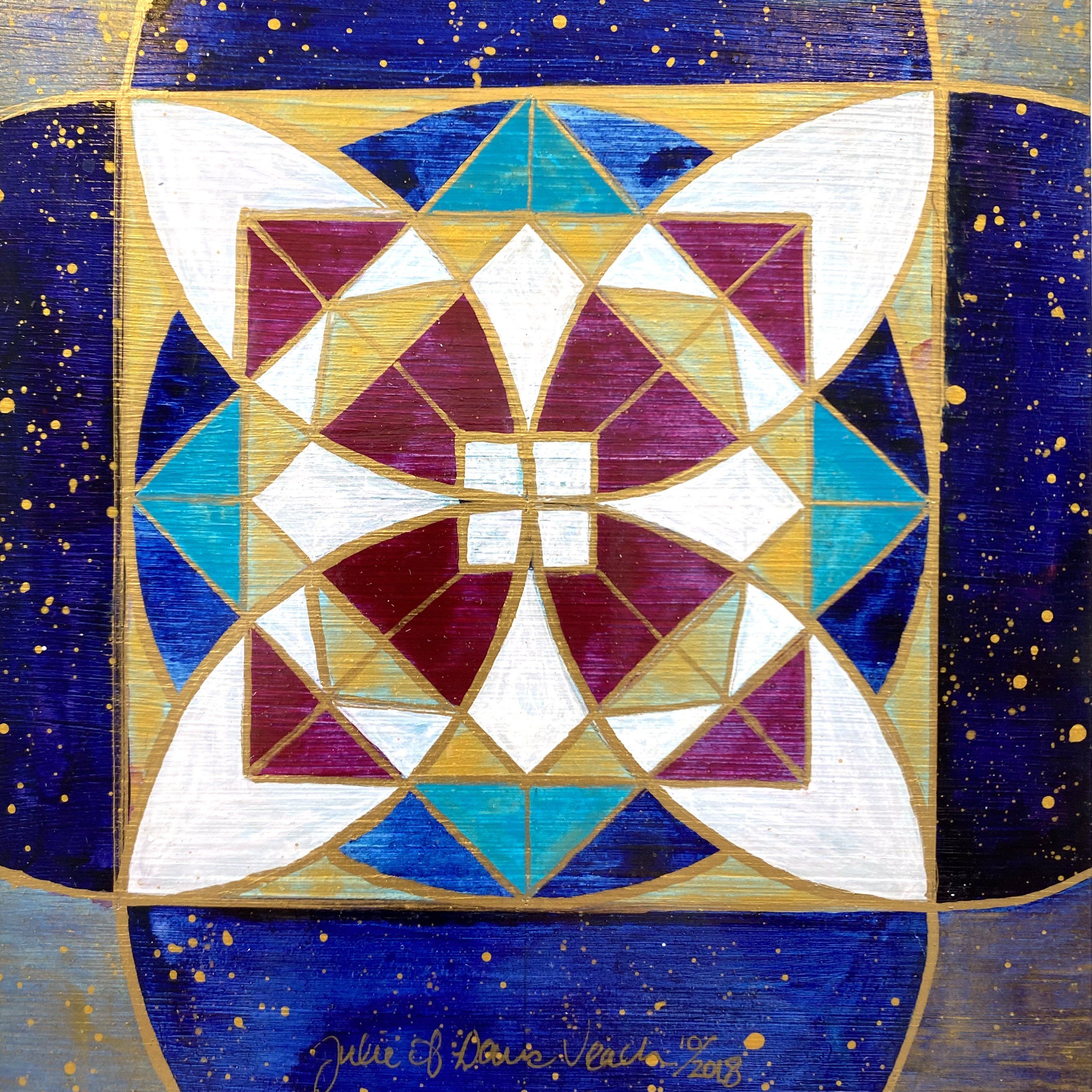 Direction original sacred geometry painting by Julie Davis