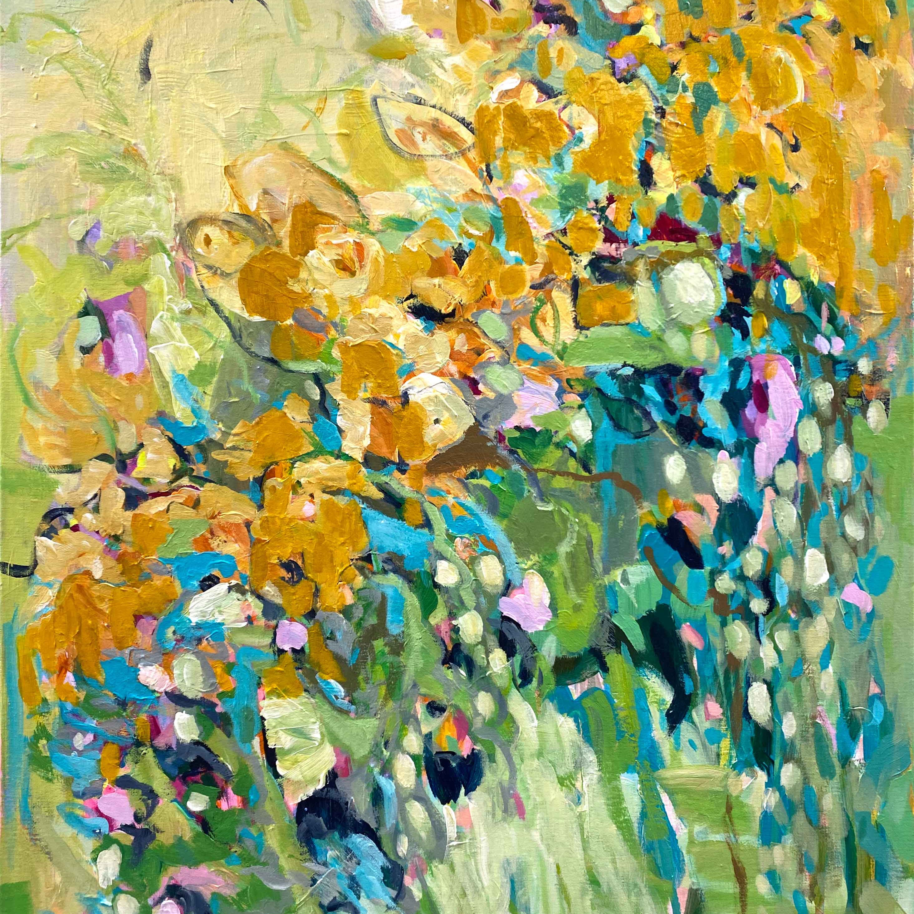 Golden - original painting on canvas by Julie Davis.