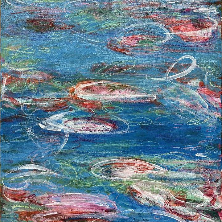 "Monet Monday" dyptich original paintings on canvas by Julie Davis.