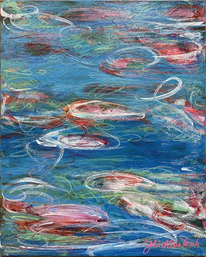 "Monet Monday" dyptich original paintings on canvas by Julie Davis.