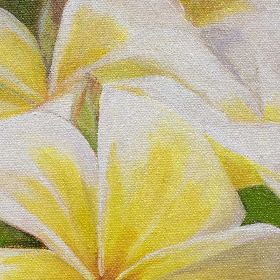"Plumeria Morning" original painting by Julie Davis detail