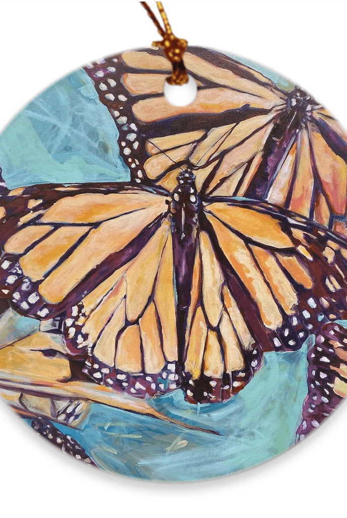 "Transformation Taking Flight" Monarch Porcelain Ornament