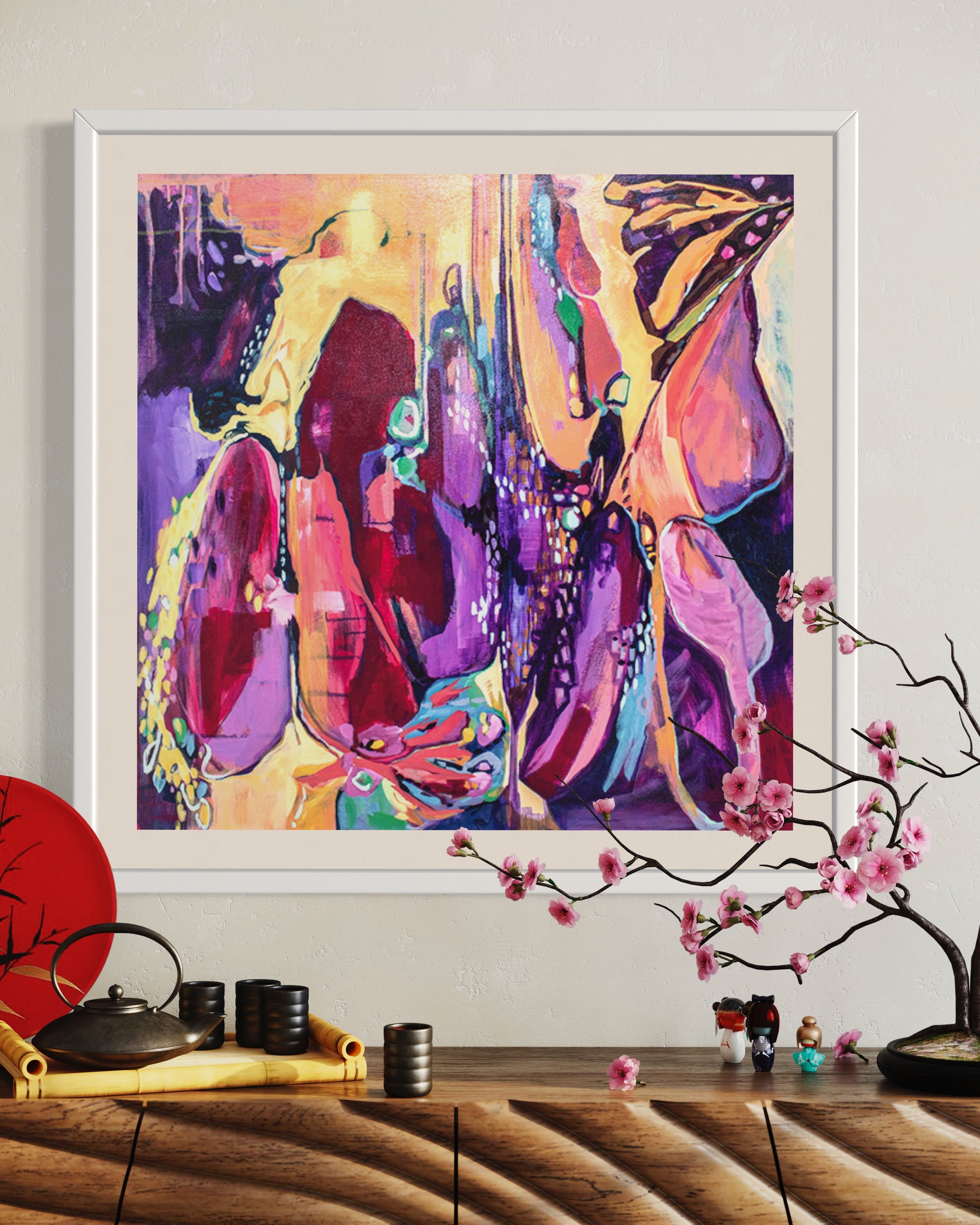 Chrysalis Law of Acceptance fine art print front view close up in white frame