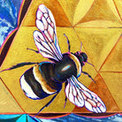 Detail of bee in "Collective Consciousness" original painting on canvas by Julie Davis.