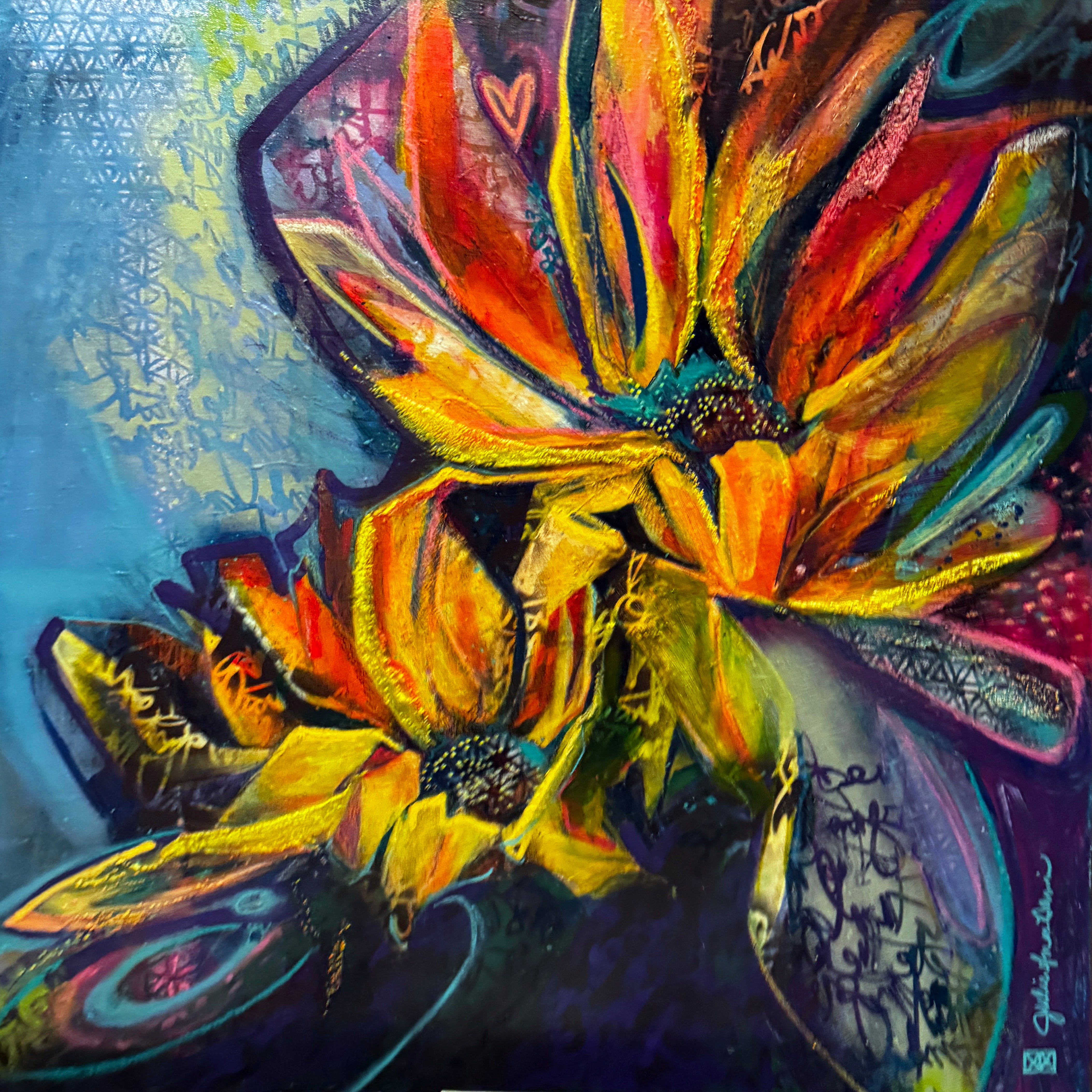 Color Me with Sunshine - Original Impressionistic Floral Painting