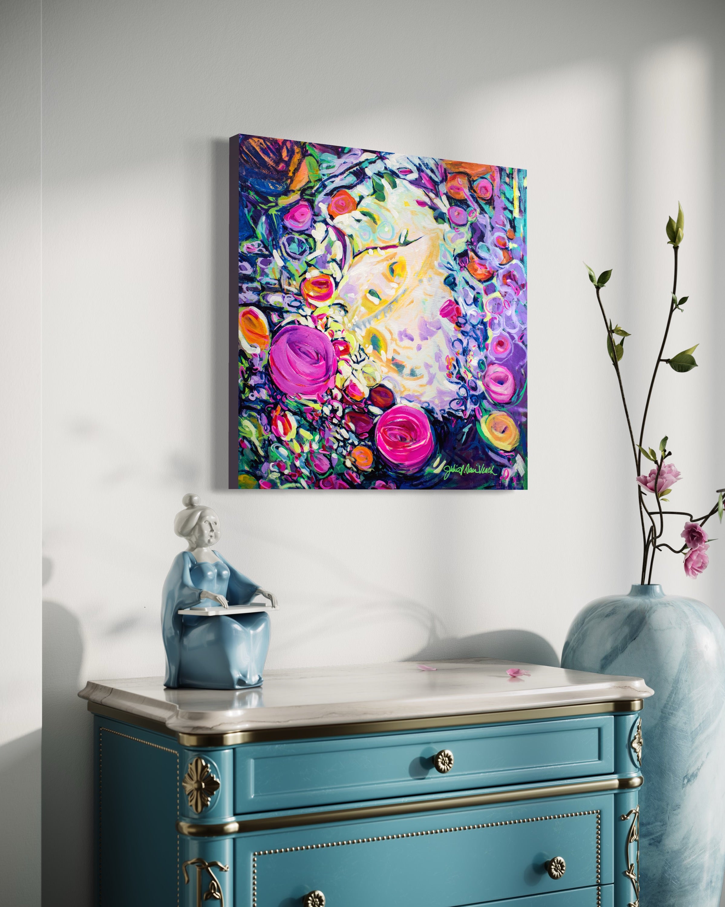 awakening fine art print by julie davis featuring expressive color and contemporary abstract design