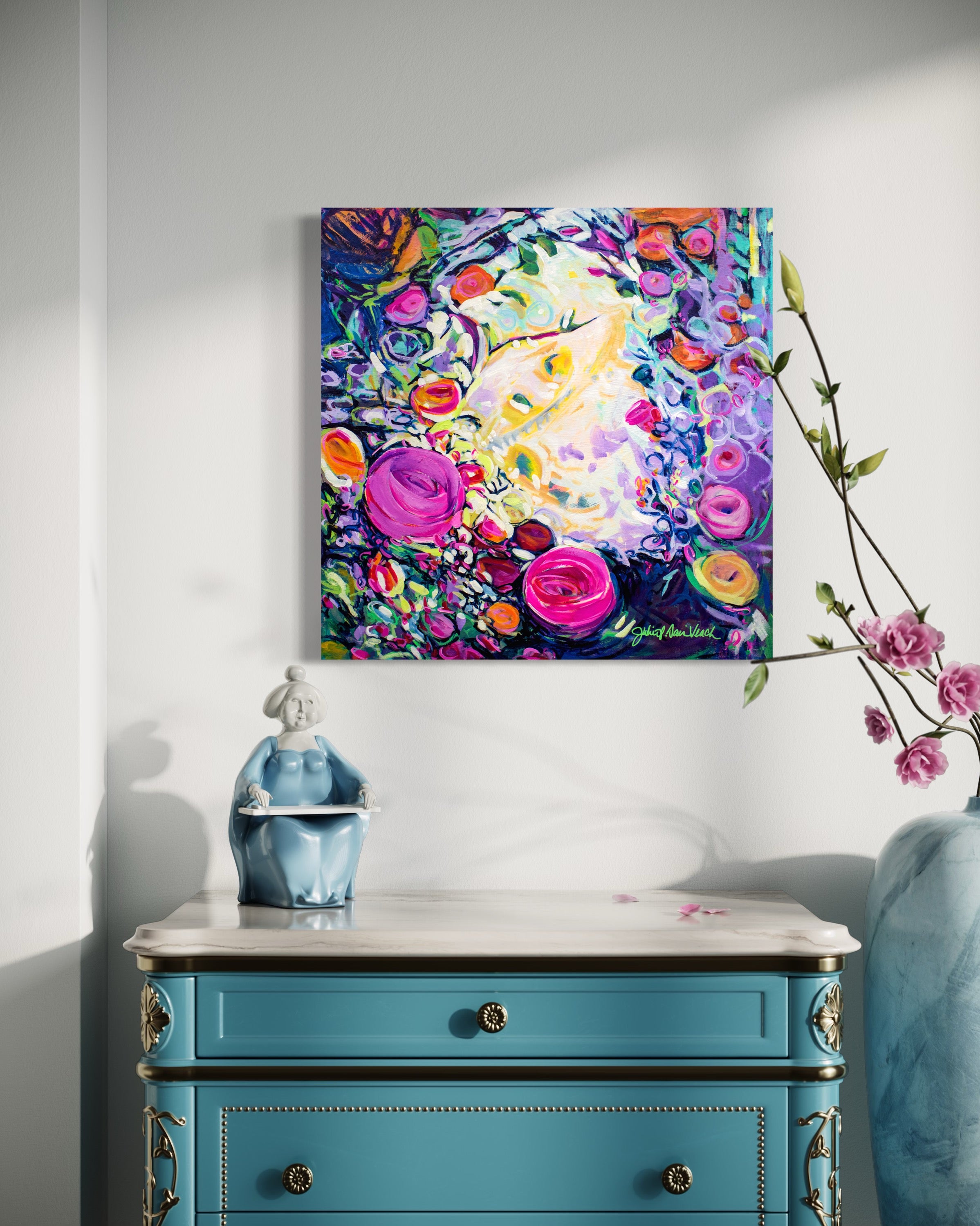 awakening fine art print by julie davis featuring expressive color and contemporary abstract design