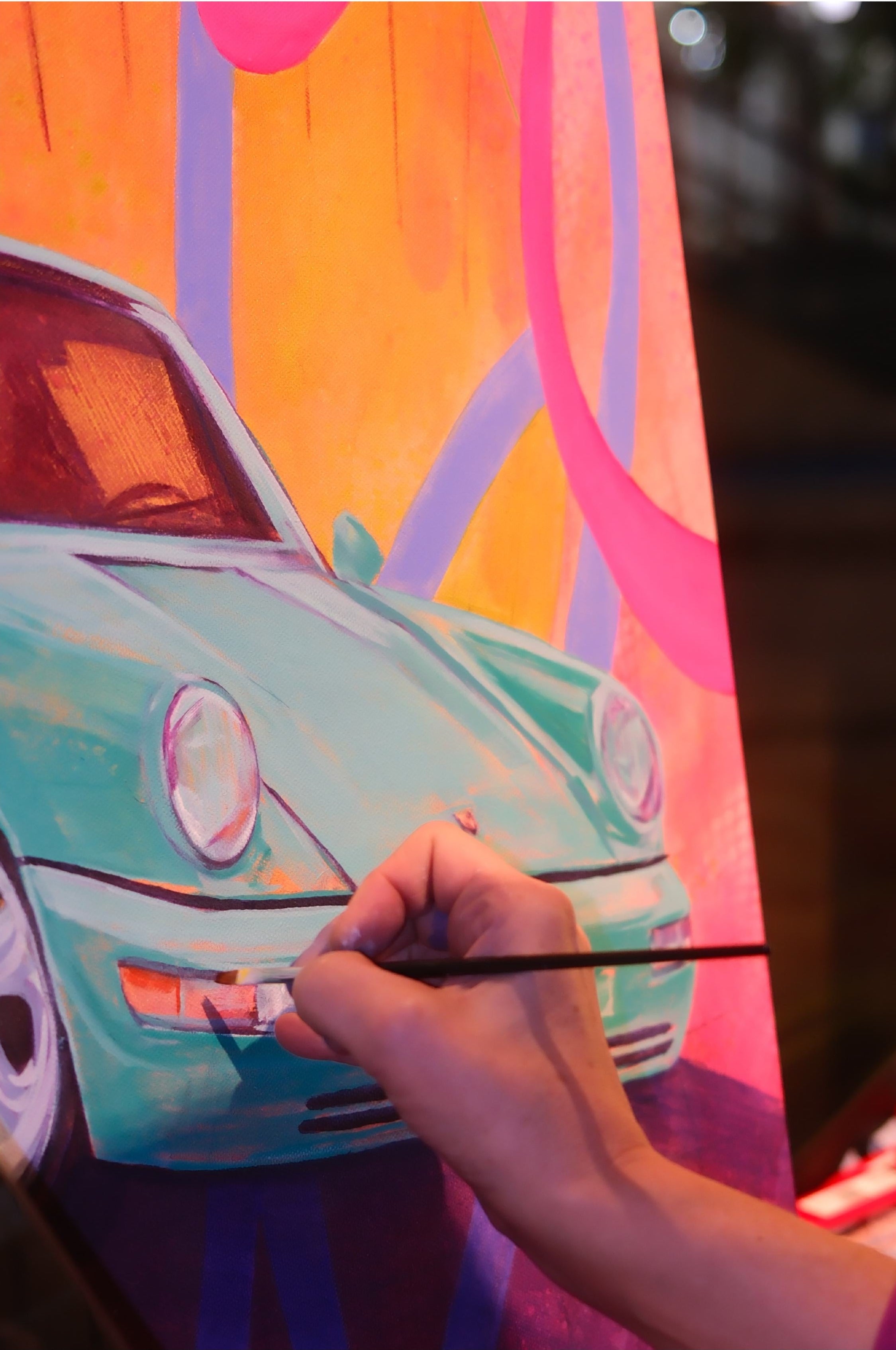 Julie Davis Live Painting Miami DRT 2025 Close Up