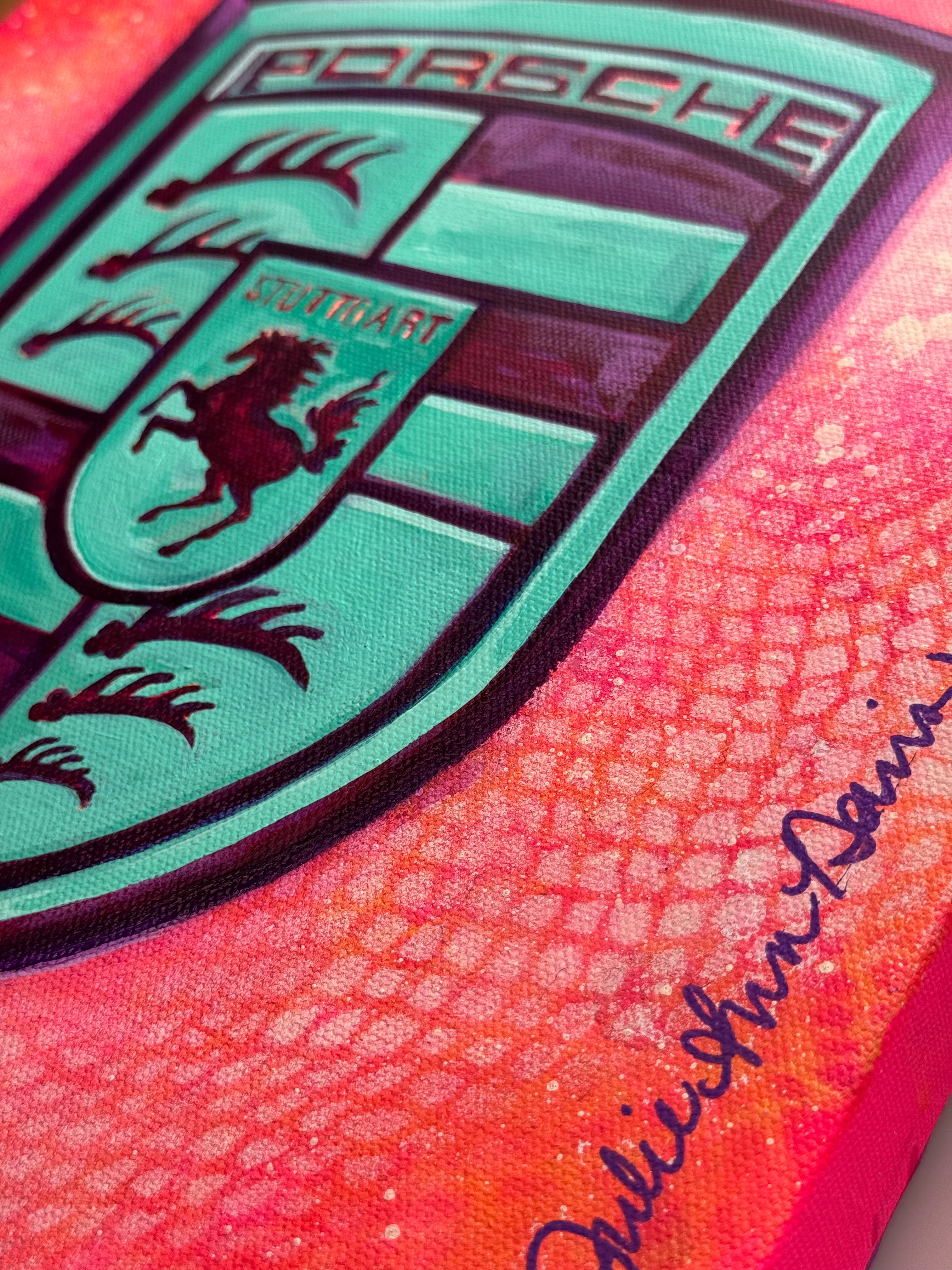 Porsche Crest original painting by Julie Davis The Artist