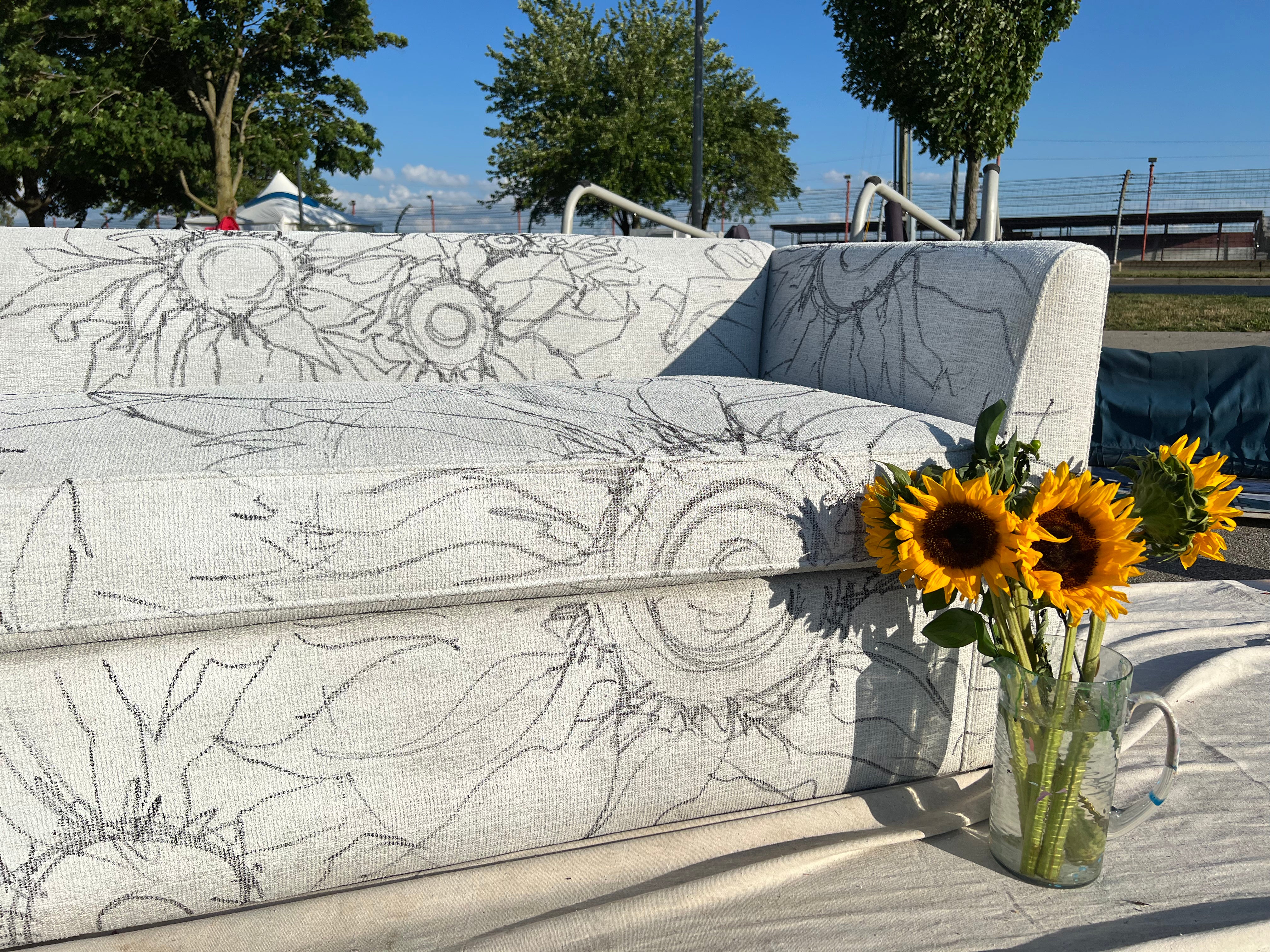 Sunflower Sofa by Julie Davis - Sketch and Inspiration Indiana State Fair Art Activation