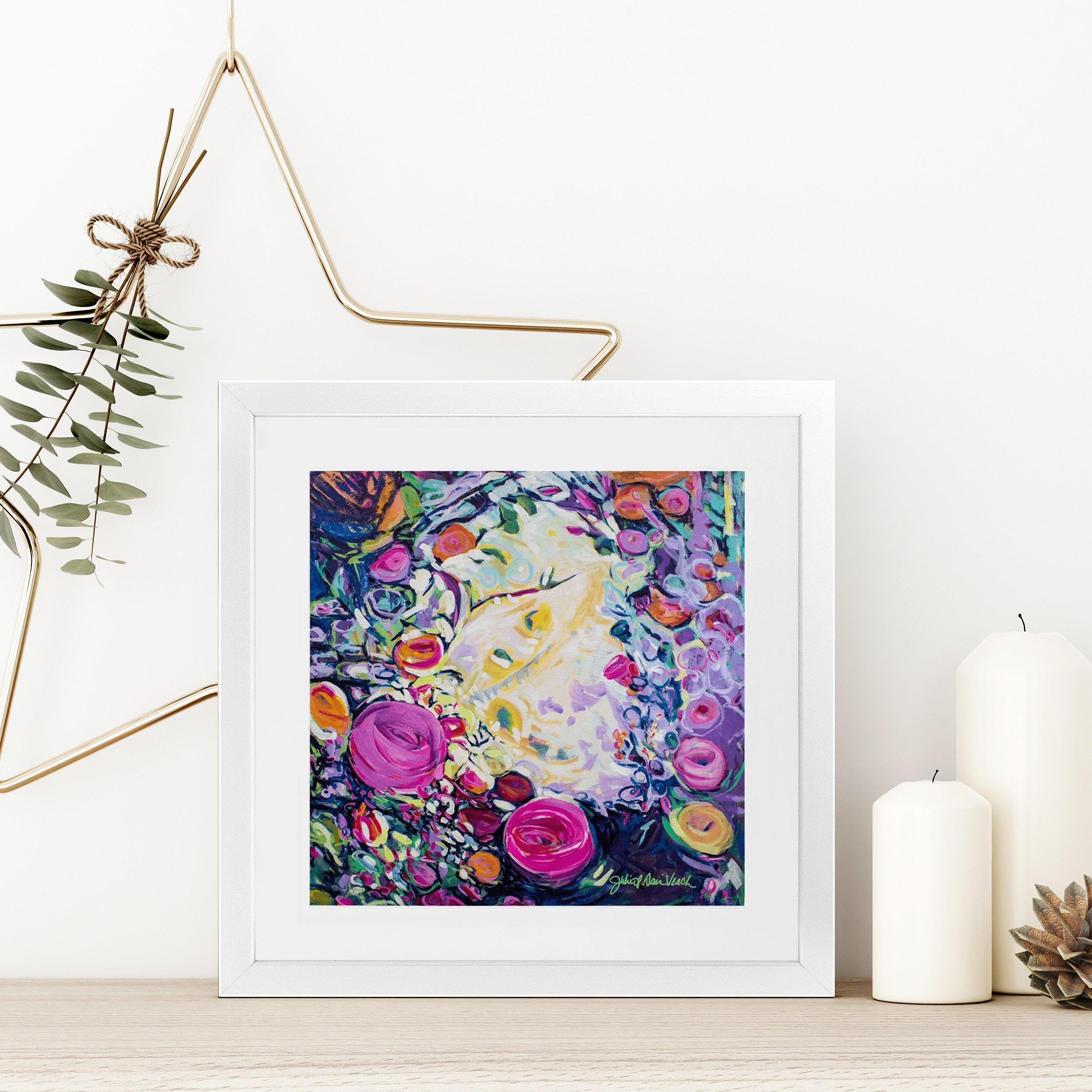 abstract fine art print awakening by julie davis with vibrant color and modern expressive composition