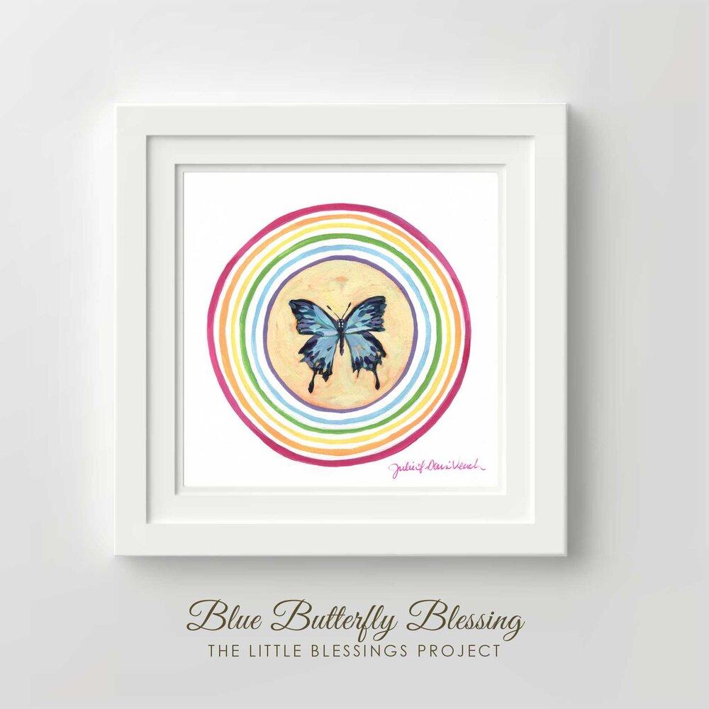Blue Butterfly Blessing - Fine Art Print by artist Julie Davis Veach
