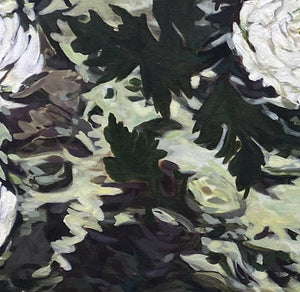 "Zion’s Dawning Dahlias" 36x60" Original on Large Canvas