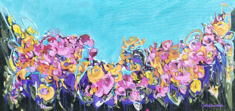 Horizon in Bloom - original painting on canvas by Julie Davis.