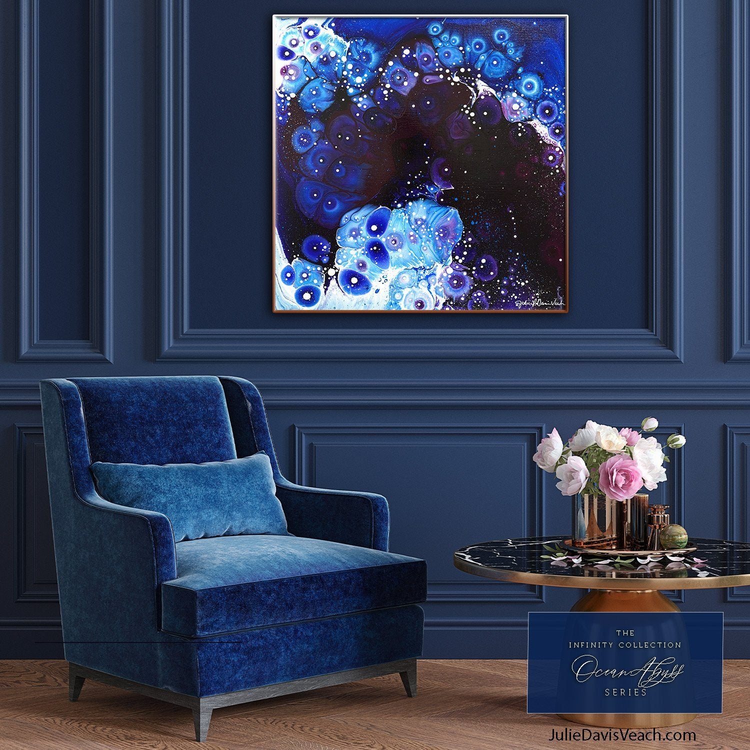 "Ocean Abyss No.1" original painting on canvas by Julie Davis