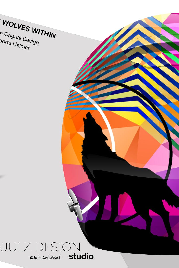 "Wolves Within" Helmet Design - Original on Motorsports Helmet