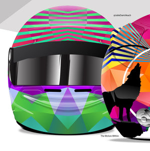 "Wolves Within" Helmet Design - Original on Motorsports Helmet