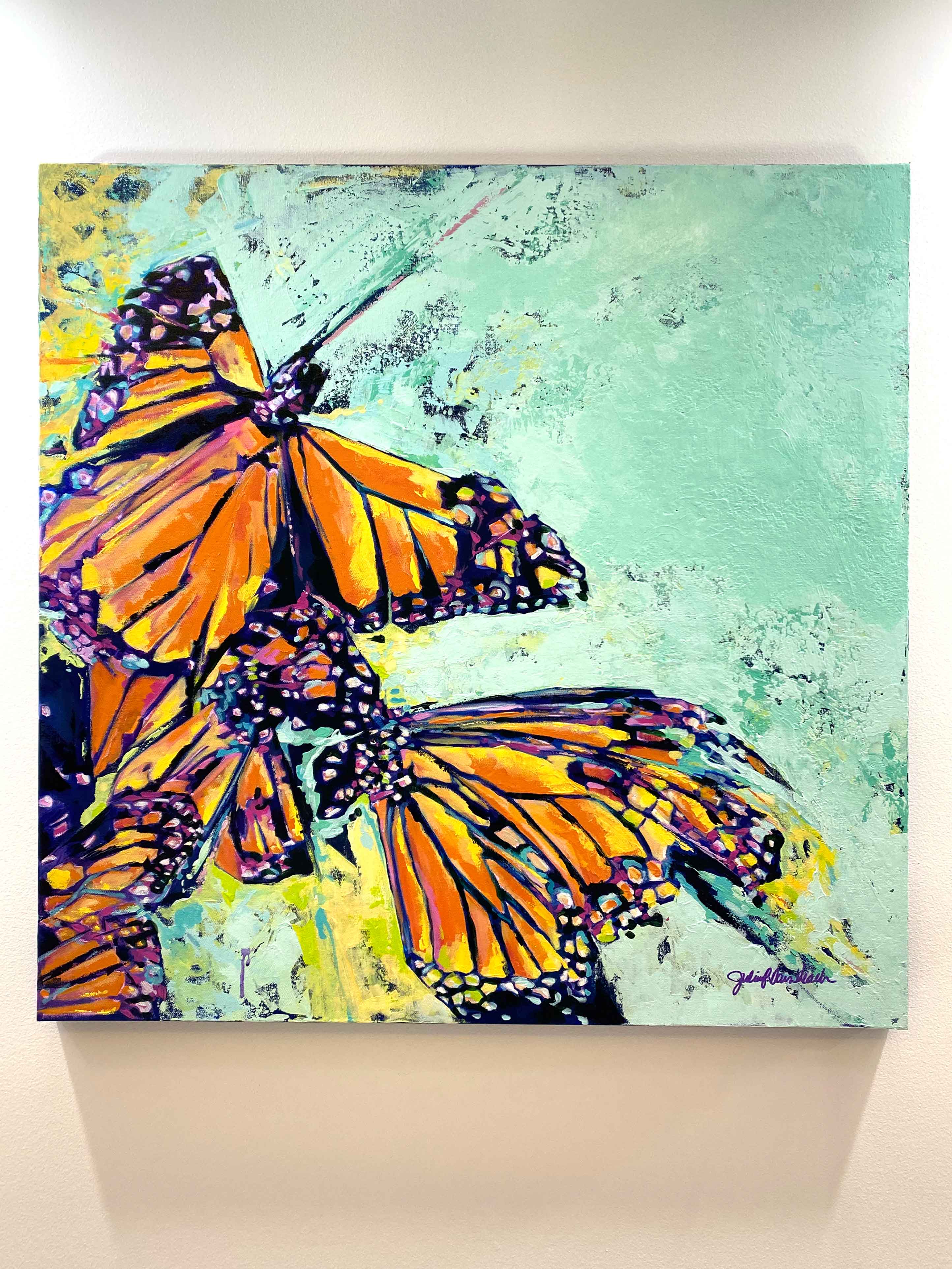 "Whispers Wishes and Butterfly Kisses" original painting by Julie Davis