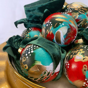 Hand Painted Porcelain Bauble Ornaments